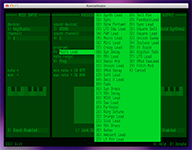 Selecting a synth program from the Lead submenu